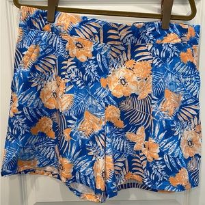 Columbia flowered shorts. Blue, orange & white. Size L